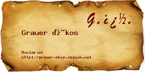 Grauer Ákos névjegykártya